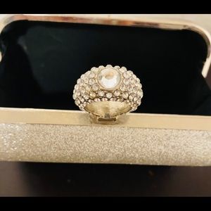 Silver evening clutch